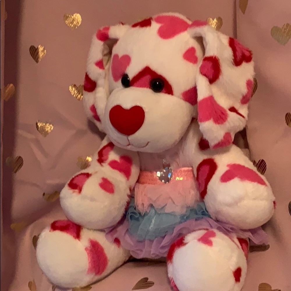 Build a Bear Valentine Pup with dress